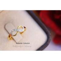 ราคา แหวนอินฟินิตี้เพชร CZ แท้ชุบทอง 5 ไมครอน เพชรสวยวิ้งทุกเม็ด (2360997458)