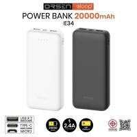 ราคา Orsen Eloop E34 แบตสำรอง POWER BANK 20000mAh แบตเตอรี่สำรอง PowerBank ชาร์จเร็ว (27229990876)