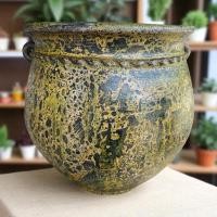 ราคา Flowerpot กระถางดินเผาทรงโอ่งอ้วนปากบาน สีวินเทจ เก่า ๆ มีหู 2 หู ขนาด 43 X 39 cm. (26713682108)