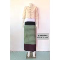 ราคา ผ้าถุงทอต่อหัว ผ้าถุงทอล้านนา สีเขียวดำ (28204784691)