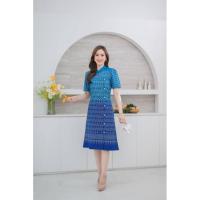 ราคา ชุดเดรสผ้าฝ้ายลายตะขอคอจีนผ้าฝ้าย (26942654902)