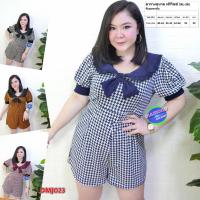 ราคา จั้มสูท สาวอวบ ขาสั้น แขนสั้น แฟชั่น ผ้าวูลเวฟ ชุดเซท 2XL 3XL ชุดเซ็ท ชุดผู้หญิง เสื้อผ้าคนอ้วน DMJ023 (7197109200)