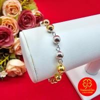 ราคา สร้อยข้อมือทองสามกษัตริย์ลายตุ้ม ขนาด 5 มิล 3K ความยาว 7.7 นิ้ว (21381578699)