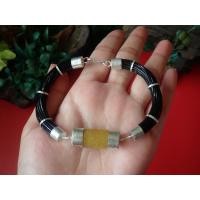 ราคา กำไลหางช้างหุ้มเงินแท้ แก้วไหมทอง (20832207873)