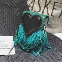 ราคา กระเป๋าขนนก ฟรุ้งฟริ้ง สีเขียว งานหนังรูปหัวใจ (2408946916)