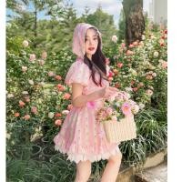 ราคา ชุดเจ้าหญิงสีชมพู สวยน่ารักมาก มีหมวกให้ด้วย ลุคคุณหนูเที่ยวคาเฟ่ใส่ไปงานแต่งงานบุญได้หมดคอลเลคชั่นนี้ต้องมีมือ1ป้ายห้อย (25624010634)