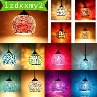 ราคา [Lzdxxmy2] E27 Retro แขวนแสงโมเสคจี้โคมไฟเพดานกระจกสี 1 # (52752554859)