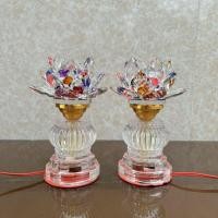 ราคา [ราคา 1 คู่] โคมบูชาคริสตัลดอกบัว (40463517803)