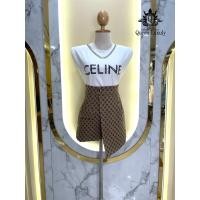 ราคา (เพิ่มไซส ) ชุดเซตกางเกงกระโปรง เสื้อรีดเพชร+กางเกงผ้าทอ สวยๆ งานป้าย queen (14599688937)