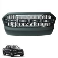 ราคา กระจังหน้า ตัวใหญ่ มีไฟ LED 3จุด อักษรดำ+ขาว ไม้พลาสวู๊ด สีดำด้าน สำหรับ Ford Ranger MC MK2 ปี 2016-2017 (7046432936)