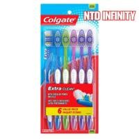 ราคา นำเข้า Colgate แปรงสีฟัน คอลเกต Colgate Extra Clean Full Head Toothbrush, Soft & Medium - 4 ด้าม 6 ด้าม (10402301515)