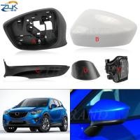 ราคา รถอุปกรณ์เสริมภายนอกกระจกมองหลังด้านข้างฝาครอบอะไหล่ LED ไฟเลี้ยวกรอบเลนส์สําหรับ Mazda CX-5 CX5 2013 2014 (55702650908)