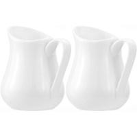 ราคา ซิซิกาโต ครีมเทียมเซรามิกสีขาวบริสุทธิ์ 2 ชิ้นพร้อมที่จับเหยือกครีมนมกาแฟขนาดเล็ก 4 ออนซ์ (52152478813)