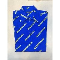 ราคา balenciaga Blue & Yellow Allover Logo 'Sporty' Shirt (41801786386)