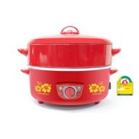 ราคา Hanabishi กระทะไฟฟ้าพร้อมซึ้งนึ่ง ขนาด 10นิ้ว ฝาทึบ รุ่น HEP-10S หม้อไฟฟ้ามีซึ้ง รับประกัน 1 ปี มีมอก. (24133787194)