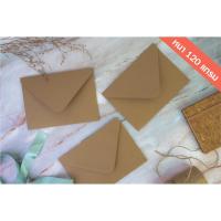 ราคา ซองพรีเมียม ไร้กลิ่นสี สีน้ำตาลทอง ขนาด 5x7 นิ้ว หนา 120 แกรม!! ทรงยุโรป ซองการ์ดแต่งงาน 50 ใบ (2424942637)