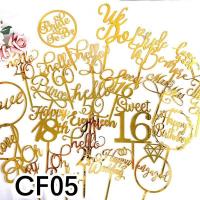 ราคา ที่ปักเค้ก,ป้ายปักเค้ก,ป้ายเค้ก happy birthday cake topper Banner,วันครบรอบ วันแต่งงาน CF(CF05)​ (4451185023)