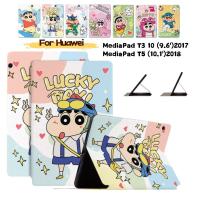 ราคา สําหรับ Huawei MediaPad T3 10 9.6" T5 10.1" AGS2-W09 AGS2-W19 AGS2-L03 AGS-W09 AGS-L09 AGS-L03 น่ารัก Shin-chan แท็บเล็ตซองหนัง PU crayon ฝาครอบหนัง PU (44167339761)