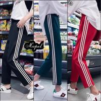 ราคา มีเก็บเงินปลายทาง ผ้าแมงโก้ กางเกงวอร์ม แฟชั่น ใส่สบาย มีกระเป๋า 2 ข้าง แต่งแถบ ขาว 3 เส้น เป็นเอวยางรอบทั้งตัว (1459736618)