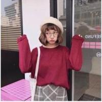 ราคา Sweater เกาหลี เสื้อไหมพรม งานป้าย MISS SUMEY อก40”-43” ยาว 23-24 โดยประมาณ (1659200548)