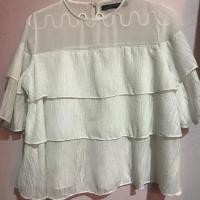 ราคา เสื้อชีฟองระบาย Zara สีขาว (807084540)