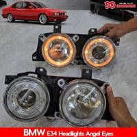 ราคา ไฟหน้าแต่ง ไฟหน้า E34 Series BMW Projector วงแหวนไฟเหลืองส้ม มีไฟมุมขายแยก ขายเป็นคู่ NT (55552912313)