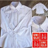 ราคา เสื้อเชิ้ต แขนยาว 3-4 ส่วน UNIQLO size L สีฟ้า-ขาว ลายทาง (3219094841)