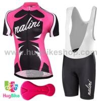 ราคา ชุดจักรยานผู้หญิงแขนสั้นขาสั้น Nalini 17 (06) สีดำชมพูขาว กางเกงเอี๊ยม (5587623772)