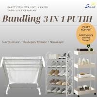 ราคา GANTUNGAN Bundling Package ไม้แขวนเสื้อ + ชั้นวางรองเท้า + ชั้นวางซ้อน 4 ชั้น NARA 4 ชั้น (24097736927)