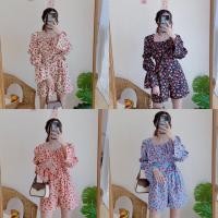 ราคา ENจั๊มสูทขาสั้นทรงญาญ่า มีเชือกผูกปรับขนาดที่เอว จั๊มสูทขาสั้น จั๊มสูทลายดอก จั๊มสูทน่ารักๆ (16958987449)