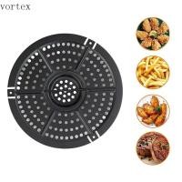 ราคา VORTEXG กระทะย่างหม้อทอดอากาศ, Square Non-Stick Air Fryer Mat, Rack Parts Black No BPA Round Crisper ตะกร้าถาดเปลี่ยน (48404620434)