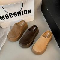 ราคา Super Hot หนาSoled Mango Head Ugly น่ารัก Birkenstock รองเท้า 2025 ฤดูใบไม้ผลิสไตล์ใหม่ขายร้อนมัฟฟินหนา Soled เพิ่มความสูง Baotou ครึ่ง (48002553433)