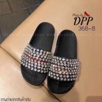 ราคา รองเท้าแตะ หน้าเพชร หนังpu นิ่ม (1525527703)