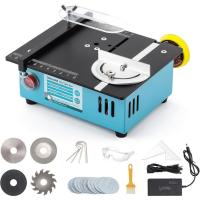 ราคา เลื่อยตั้งโต๊ะขนาดเล็กควบคุมมอเตอร์คู่ 96W ชุด 4 ใบมีดตัดความหนา 12MM 0-90° ปรับเลื่อยโต๊ะเล็กสําหรับงานอดิเรก ทําเอง รุ่นตัดไม้ (52954116252)