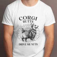 ราคา เสื้อยืดวินเทจ พิมพ์ลายน้องหมา แขนสั้น unisex ใส่สบาย เสื้อลายหมา ลายแฟชั่นวินเทจ - RTDGA20 Corgi คอร์กี้ (24524976098)