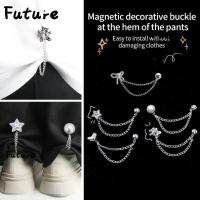 ราคา คลิปปุ่มแม่เหล็กในอนาคตพร้อมหมุดเสื้อผ้าแม่เหล็กโลหะผสมสีเงินโซ่, การแก้ไขกางเกงเฮ็มสั้นหัวเข็มขัดเอวแบบไม่เจาะรู (27892809010)