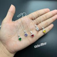 ราคา สร้อยคอเงินแท้92.5%สไตล์มินิมอลพร้อมจี้พลอย จากประเทศอิตาลี แถมฟรีน้ำยาล้างเงิน30ml : MaKe Silver (26207291176)