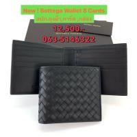 ราคา ของแท้ 100% bottega-veneta กระเป๋าสตางค์ผู้ชายหนังทอใหม่หนังแกะพับกระเป๋าสตางค์สั้น (พร้อมกล่อง) (27316385441)