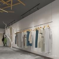 ราคา สแตนเลสแขวนแปรงไม้แขวนเสื้อไม้แขวนเสื้อเสื้อผ้าเพดานร้านขายเสื้อผ้าติดผนังชั้นวางจอแสดงผลผู้ชายผู้หญิงชั้นวาง 6อาร์ (53201673894)