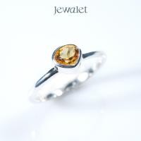 ราคา JEWALET CITRINE LOTUS SILVER FANCY RING แหวนเงินแท้ ซิทริน ดอกบัวแฟนซี เงินแท้ 92.5% ชุบเงิน เสริมความปังความมั่งคั่ง (16959551146)