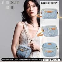 ราคา หลุยส์วิตตอง Louis Vuitton Louis Vuitton Mini Denim Belt Bag LV กระเป๋าคาดเอวรุ่น Mini M83353 (28321657953)