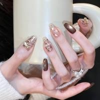 ราคา เล็บปลอมสําเร็จรูป เล็บปลอม Ks ทําเล็บมือสวมใส่เล็บสั้นสไตล์ชาแนลแสงหรูหราสไตล์ใหม่ความรู้สึกระดับไฮเอนด์ไล่แสงตาแมวฤดูใบไม้ร่วงฤดูหนาวสีดําสีขาวเล็บ (44704789930)