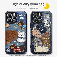 ราคา iphone 16 pro max ไอโฟน16 รูปแบบผ้ายีนส์สุนัขแมวเหมาะสําหรับ iphone16 เคสโทรศัพท์ 17promax Apple 15pro เคสป้องกัน 14 การ์ตูนเพนกวิน 13 คู่ผู้ชายผู้หญิง 12 ญี่ปุ่นเกาหลีน่ารัก max Retro 8plus หนัง x (4