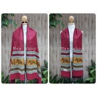 ราคา ผ้าพันคอ ผ้าคลุมไหล่ ลายช้างไทย เนื้อผ้านิ่ม ของขวัญ ของฝากต่างชาติ (40877993011)