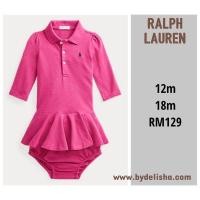ราคา RL Polo Baby Long Sleeve Shirt Dress Set With Bloomer Pink (22943706800)