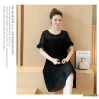 ราคา ชุดคลุมท้องผ้าชีฟองอัดพลีท แขนเสื้อระบายซ้อน (454854959)