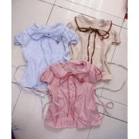 ราคา เสื้อคอบัวแขนตุ๊กตาผูกโบว์ (48501917169)