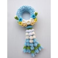 ราคา พวงมาลัยวันพ่อ สีฟ้าอ่อน-สีเหลือง ดอกไม้ลวดกำมะหยี่ ของขวัญให้พ่อ (46352573181)