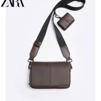 ราคา Zara HOME กระเป๋าผู้ชาย High-End กระเป๋าสี่เหลี่ยมเล็ก ins อินเทรนด์ Two-in-One หนังซองจดหมายกล่องกระเป๋า Messenger ขนาดเล็ก RSQX (49654724789)
