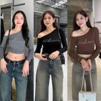 ราคา NICHARIS - เสื้อแขนยาวปาดไหล่กลิตเตอร์ รุ่น Glam Top (42557521044)